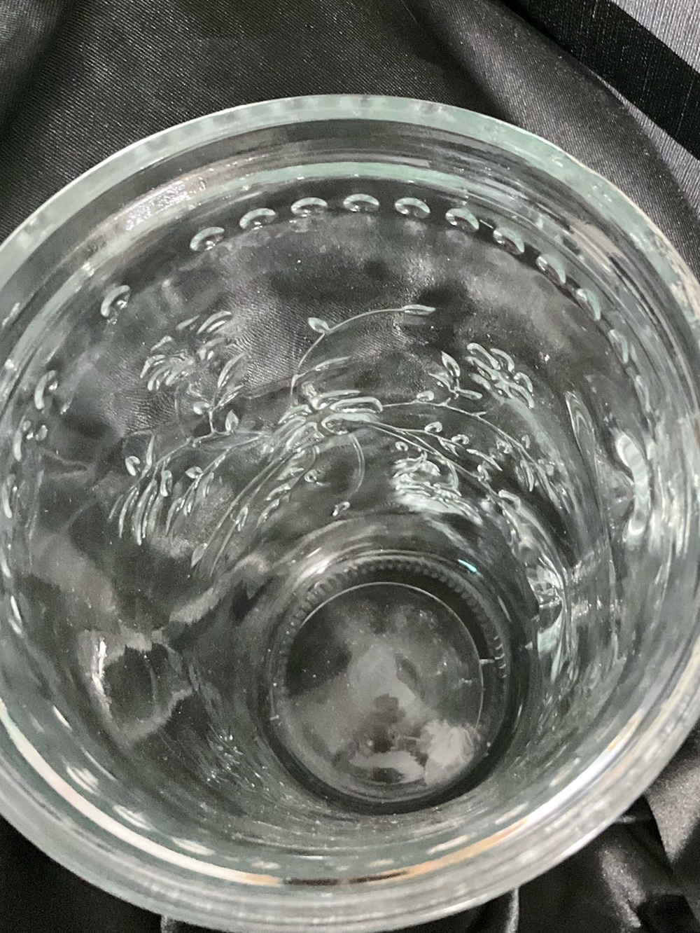 Clear Floral Glass Pitcher with Handle - Picture 5 of 11